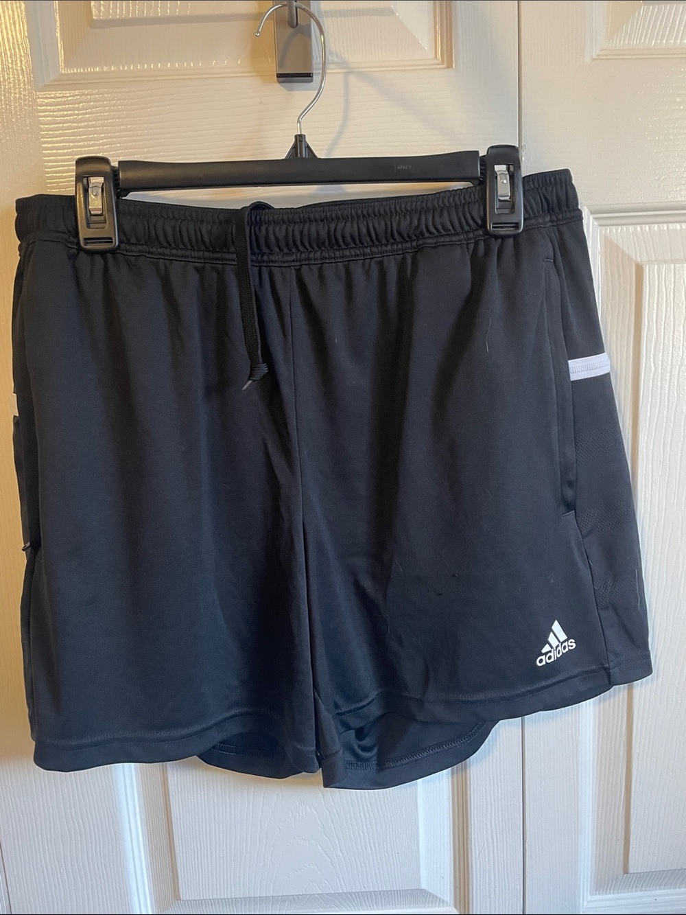 adidas Black Shorts with White Logo